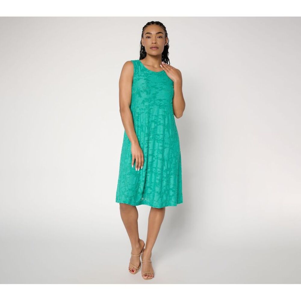 Susan Graver Women's Petite Dress PM Make Your Selection: Burnout Green